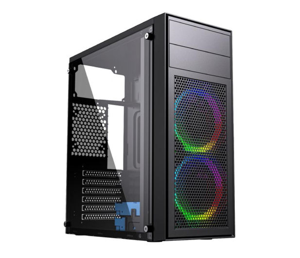 GEMBIRD Midi Tower Fornax M100RGB ATX wentylatory RGB Czarna CCC-FC-M100RGB - 1184606 - zdjęcie